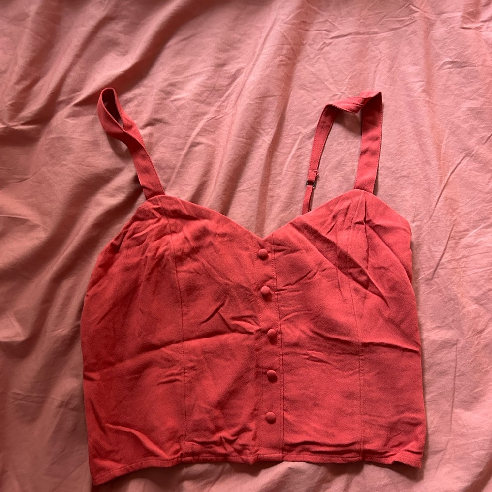 Abercrombie & Fitch Coral Button-Up Top